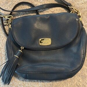 Michael Kors Navy Leather Crossbody Bag
